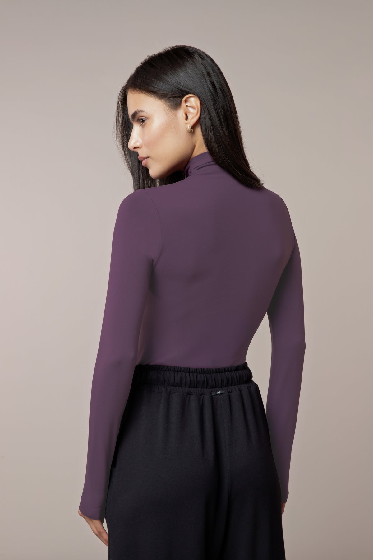 Blusa Gola Alta Manga Longa Blueberry Scala