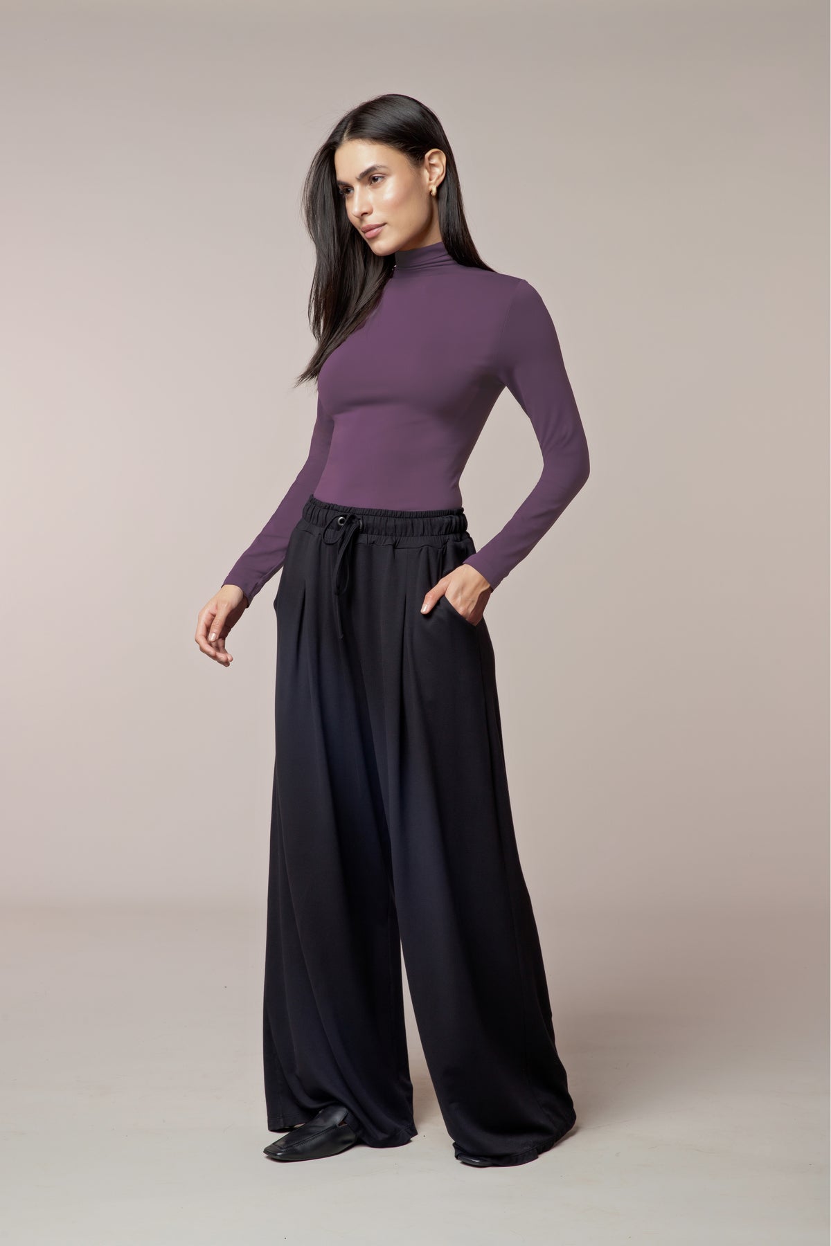 Blusa Gola Alta Manga Longa Blueberry Scala