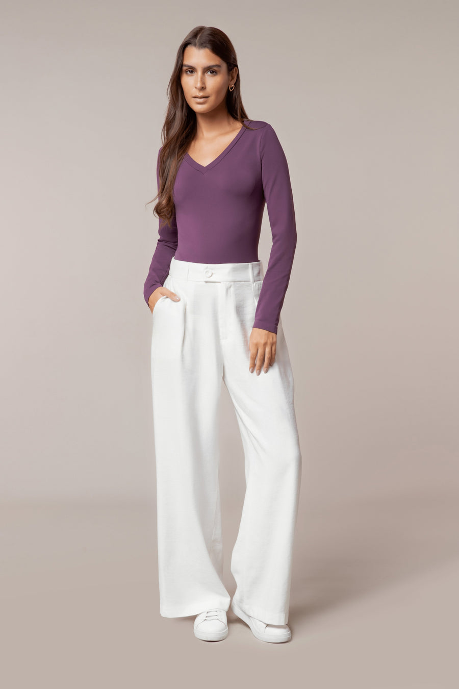 Blusa Manga Longa Decote V Scala