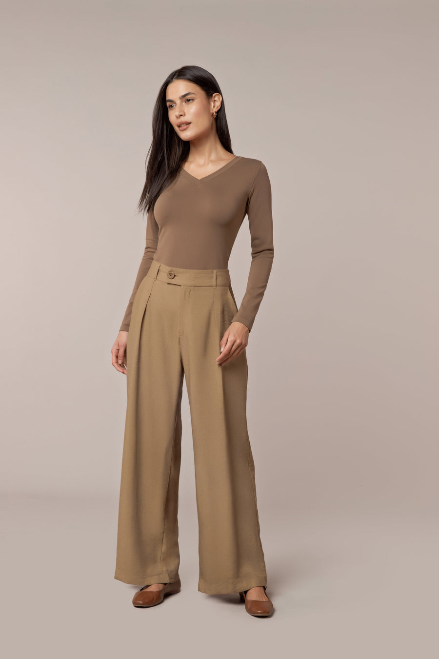 Blusa Manga Longa Decote V Scala