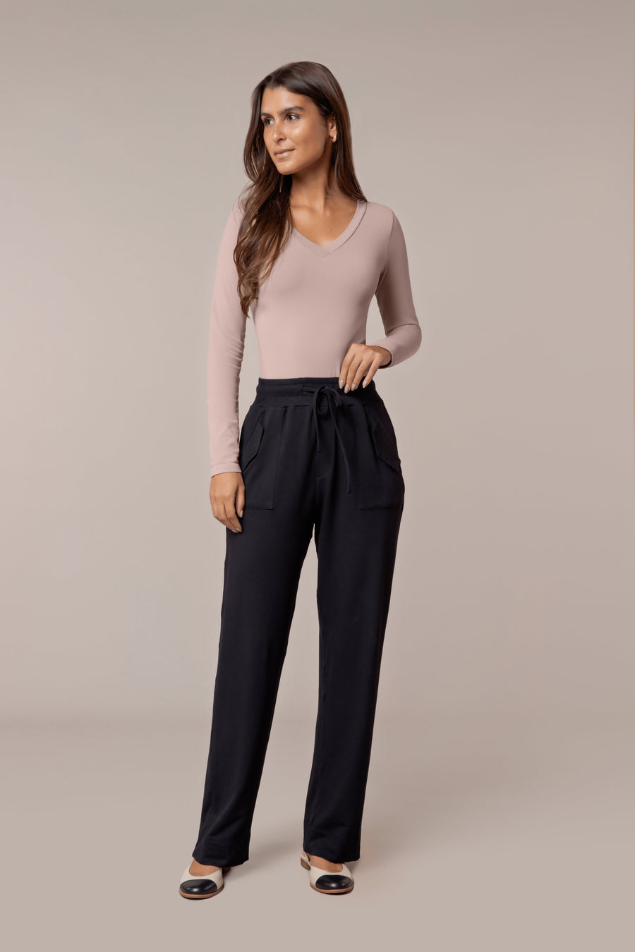 Blusa Manga Longa Decote V Scala