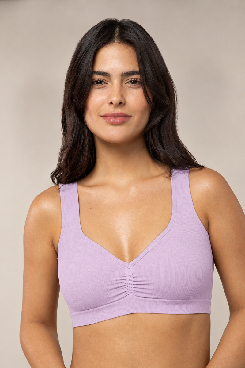 Sutiã Top Decote Princesa Franzido Violet Scala