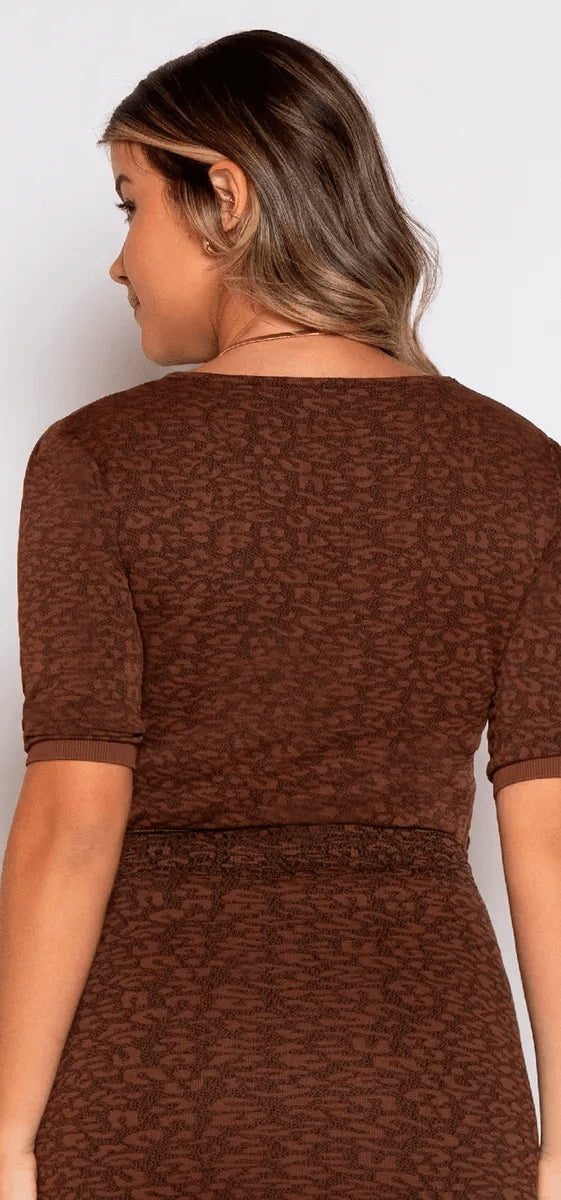 Blusa Manga Volume Jacquard Scala LD