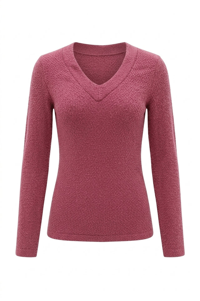 Blusa Manga Longa Decote V Fio Pelo Scala