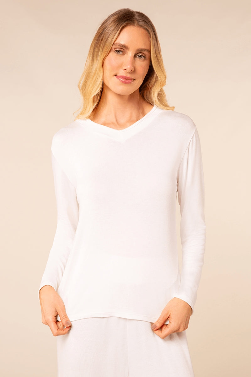 Blusa Manga Longa Decote V Minimal Scala LD