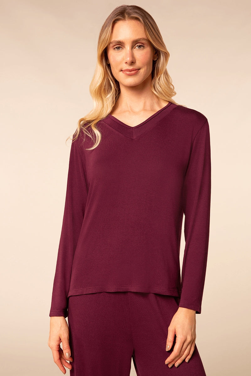 Blusa Manga Longa Decote V Minimal Scala