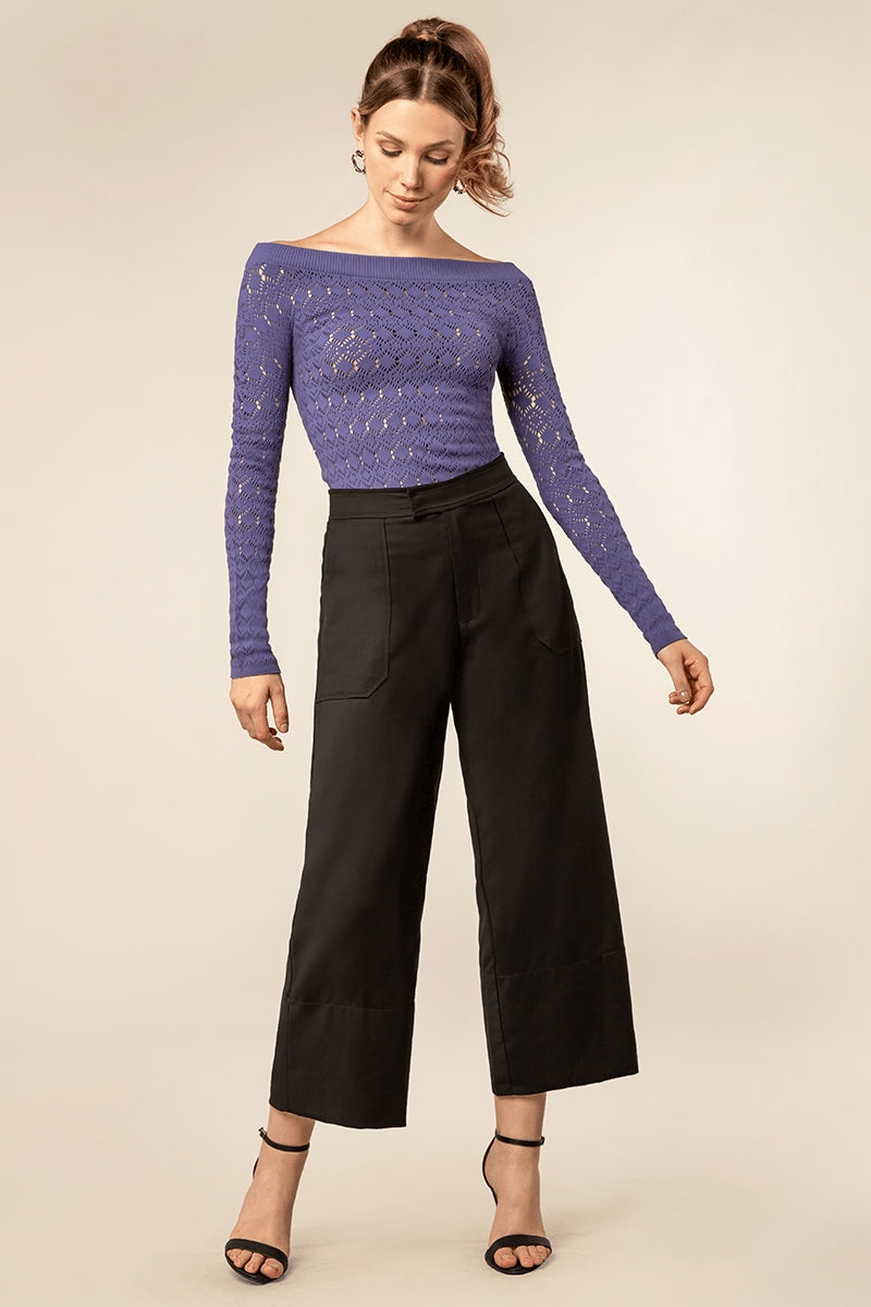 Blusa Manga Longa Decote Canoa Scala LD