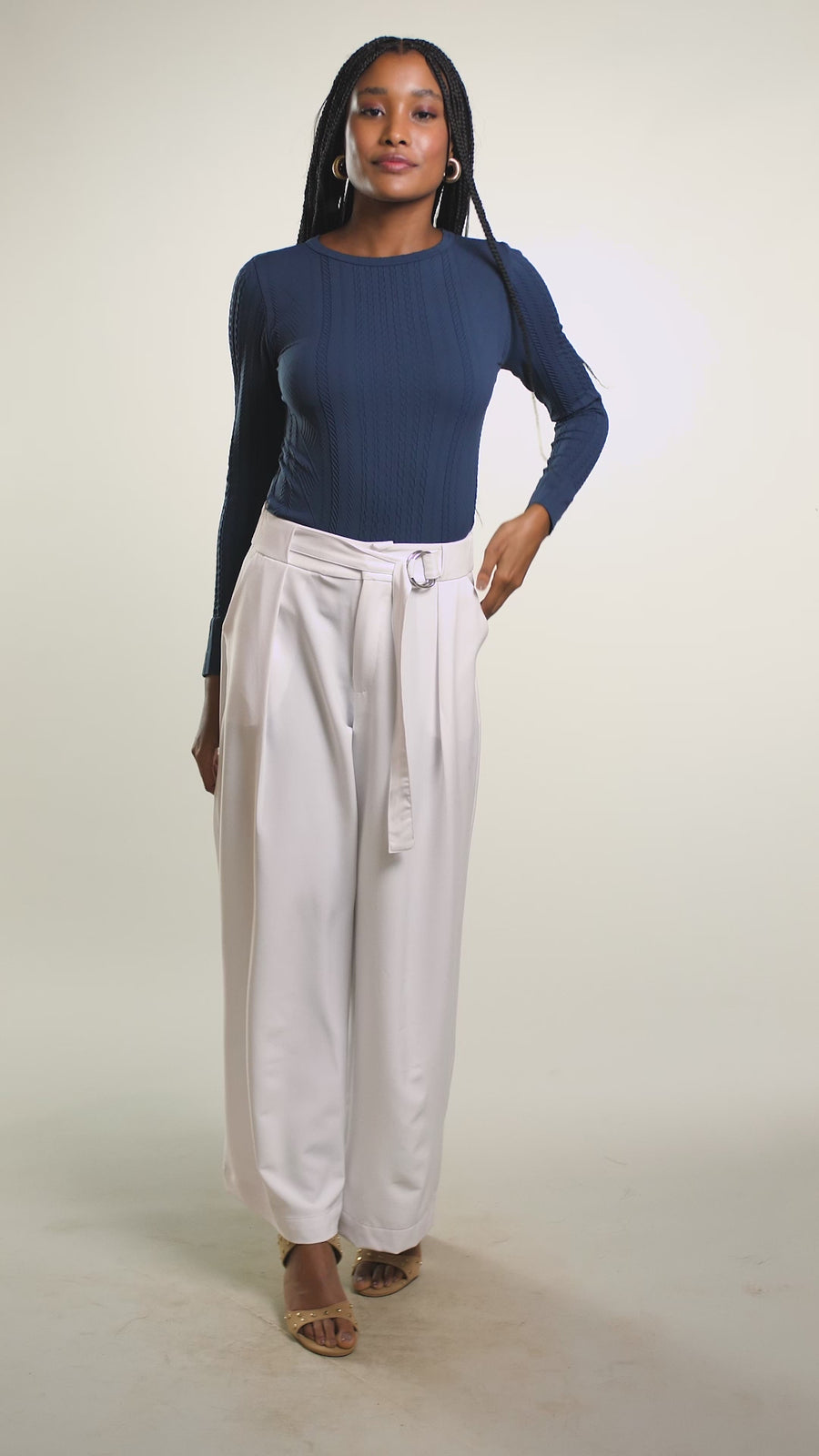 Blusa Decote Careca Jacquard Scala